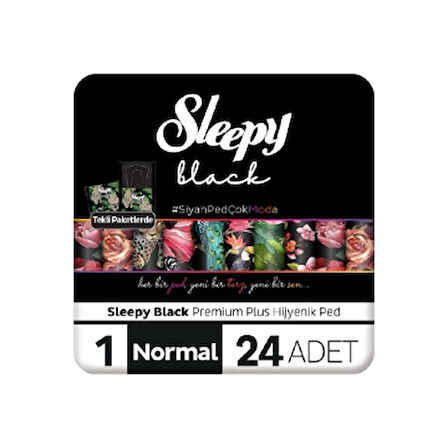Sleepy Hijyenik Ped Black Süper Eko Normal 24'Lü 3 Adet