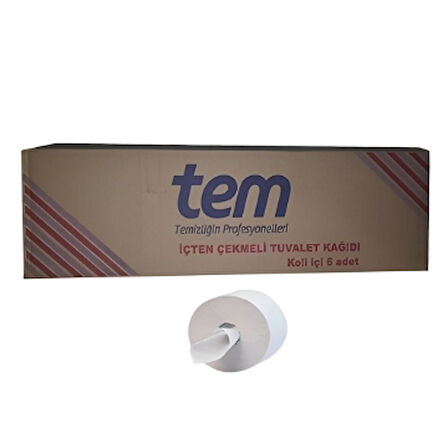 Tem Tuvalet Kağıdı İçten Çekmeli Standart 6'Li 4kg 3 Adet