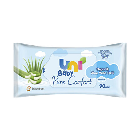 Uni Baby Islak Mendil 90'Li Organik Aloe Vera Ozlu 3 Adet