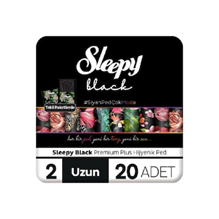 Sleepy Hijyenik Ped Black Süper Eko Uzun 20'Li 4 Adet