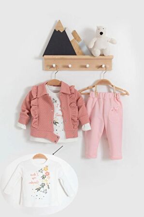 Babydonat Fırfır Detaylı 3 Lü kız Bebek Takım