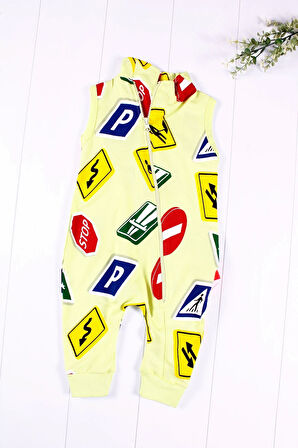 3-9 Ay Trafik Bebek Tulumu Sarı