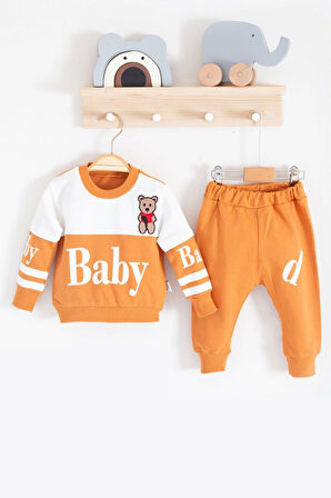 3-18 Ay Erkek Bebek Alt&Üst Takımı Baby 2'li Hardal