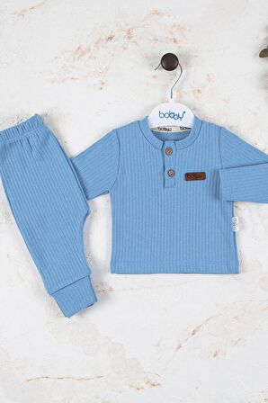 Çizgili Kumaş % 100 Pamuk 2'li Unisex Takım