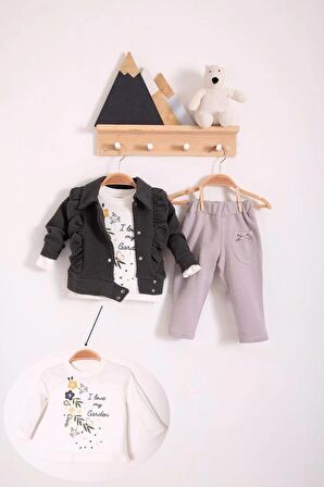 Babydonat Fırfır Detaylı 3 Lü kız Bebek Takım