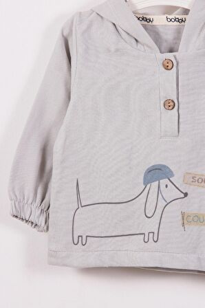 Müslin Kumaş long Dog Desenli Pamuklu Erkek Bebek Takımı