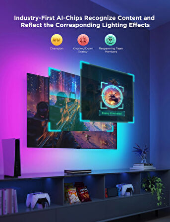 AgnesGP Pc Hue Gradient Ambilight AI Sync Box Led Dahil Ekran Boyutları (27" ile 34" inç arası)