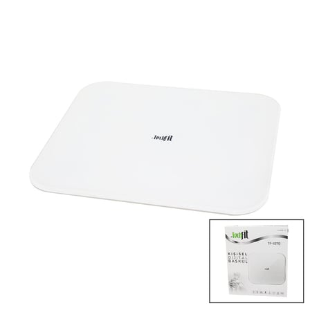 GİZLİ EKRAN -SOFT BEYAZ CAM ZEMİN  DİJİTAL BASKÜL TERAZİ 180KG SENSÖR -LED EKRAN -ODA℃ TF-1070