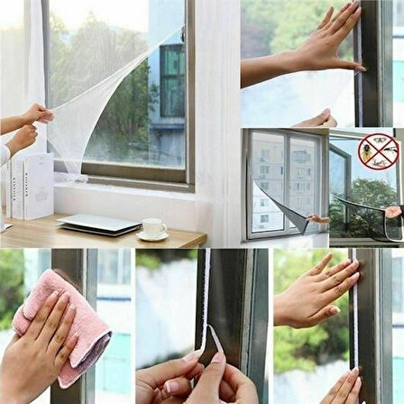 CT-STONES® Tüm Cam Pencere Kapılara Uyumlu Çift Kanat Pencere Sinekliği
