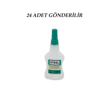 24 ADET WİNCELL STEEL HIZLI YAPIŞTIRICI 37GR MDF-AHŞAP-METAL-PLASTİK-DERİ