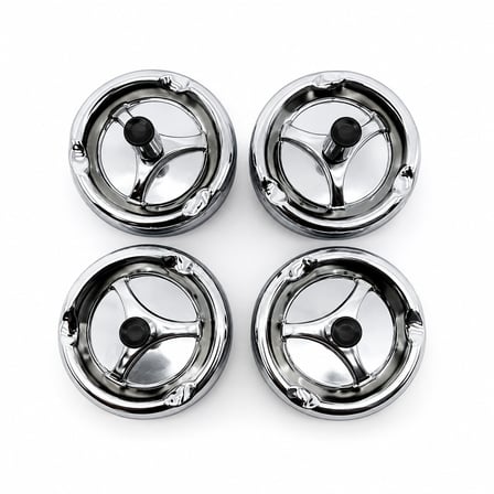 12 ADET ASHTRAY YUVARLAK - BASMALI METAL KÜLLÜK