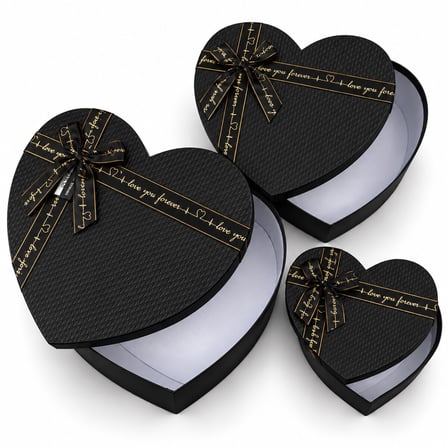 3PCS KALP MAT MİX RENKLİ - KABARTMA DESEN KARTON HEDİYE KUTUSU KURDELALI 31X28-27X24-23X20CM