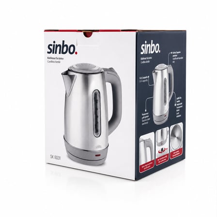 İNOKS ÇELİK KETTLE SU ISITICISI KABLOSUZ KULLANIM 1.8LT 360° DÖNEBİLME OTOMATİK KAPANMA SK-8031