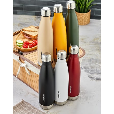 500ML RENKLİ ŞİŞE TERMOS PASLANMAZ ÇELİK - KAYDIRMAZ TPR TABAN