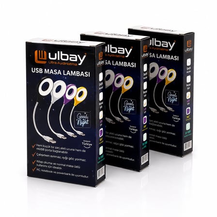 MASA LAMBASI RENKLİ USB GİRŞİLİ