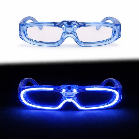 Mavi LED Işıklı Parti Gözlüğü 3 Modlu – Glow - Gece Eğlence Gözlüğü