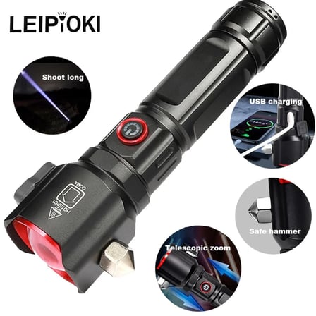 Şarjlı El Feneri  Yüksek Güçlü LED Işık USB ile Şarj ESCAPE RESCUE