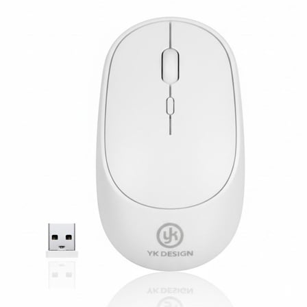 Beyaz Renkli Ergonomik Sessiz Kablosuz Mouse – USB Alıcılı, Ofis ve Oyun İçin Konforlu Bilgisayar Faresi MS6310