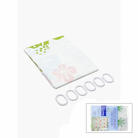 ÇİF KANAT PVC BANYO PERDESİ 2  PARÇA  X 90X180CM - 12 HALKALI
