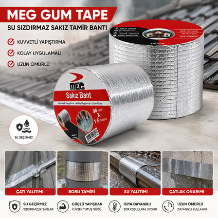 GUM TAPE 96MMX1.5MT SU SIZDIRMAZ SAKIZ TAMİR BANTI