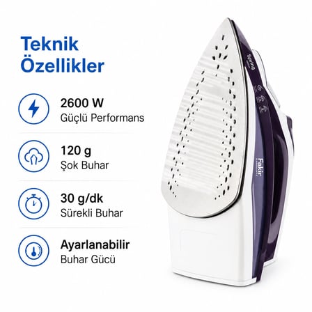 SPRING BUHARLI ÜTÜ SERAMİK TABAN 2600W BUHAR 30-120GR
