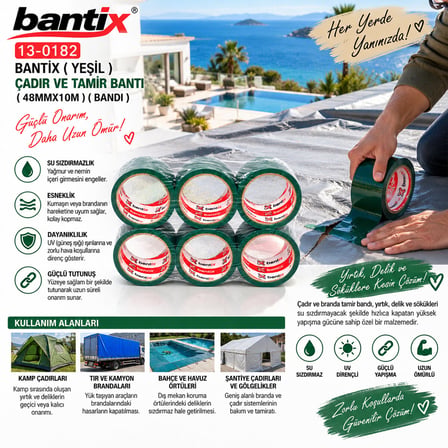 YEŞİL ÇADIR VE TAMİR BANTI 48MMX10M
