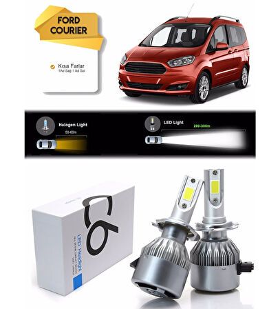Ford Tourneo Courier Kısa Far Led Xenon Şimşek Etkili