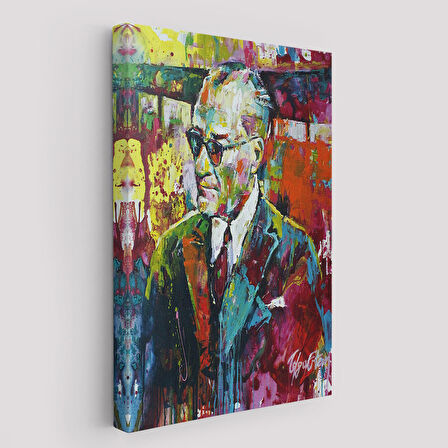 Yağlı Boya Efektli Renkli Mustafa Kemal Atatürk Duvar Tablosu-6069