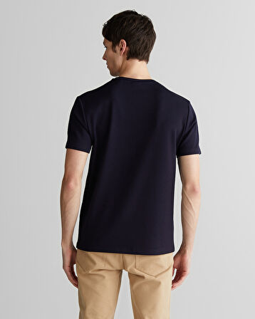 GANT Erkek Lacivert Relaxed Fit Bisiklet Yaka T-Shirt
