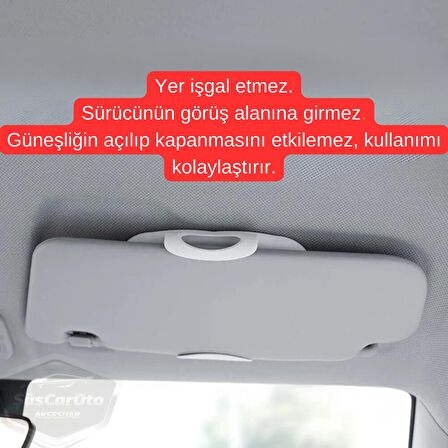 Üniversal Araç Ledli Güneşlik Aynası Geçmeli Oto İç Ayna Dokunmatik Şarjlı Aydınlatmalı Araba Makyaj Aynası Yüksek Netlik Beyaz