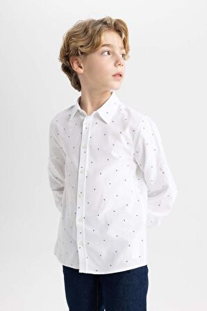 DeFacto Erkek Çocuk Polo Yaka Oxford Uzun Kollu Gömlek C0603A824SMWT34