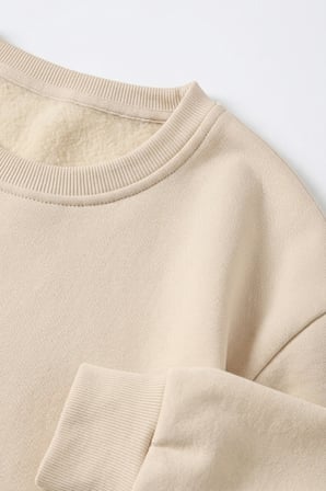 Unisex Minik Kalpler Baskılı Bisiklet Yaka Sweatshirt