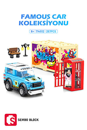 Sembo Block Famous Cars Londra Telefon Kulübesi 257 Parça Yapı blokları Lego ile uyumlu (714512)