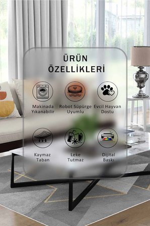 Yıkanabilir Kaymaz Taban Dijital Baskılı Halı ve Yolluk – Leke Tutmaz Salon & Mutfak Halısı