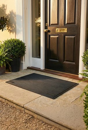 ZQ Polimer Kaymaz Taban Kauçuk Dış Mekan Paspası, Kauçuk Kapı Önü Paspası 60x80 cm Channel Mat