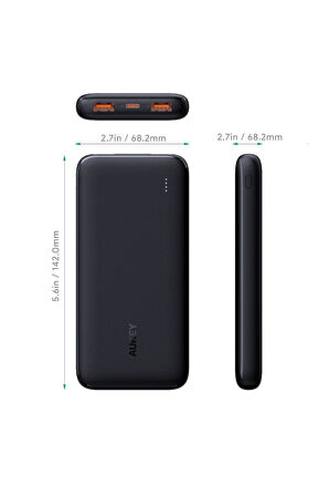 PB-N73-BK 15W 10000 mAh Type-C İnce Powerbank