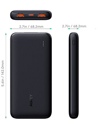 Aukey PB-N74S 20000mAh 22.5W Siyah Powerbank