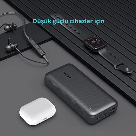 Aukey PB-N74S 20000mAh 22.5W Siyah Powerbank