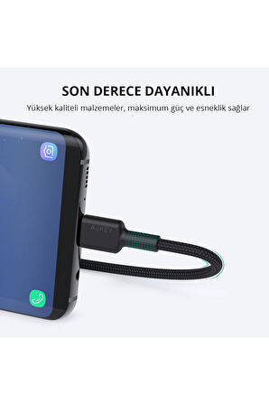 Cb-cd30-bk Naylon Örgülü Usb-a Type-c Şarj Kablosu 0.9m
