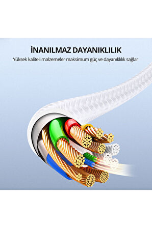 Cb-cd45-wh Pd Naylon Örgülü Type-c Type-c Şarj Kablosu 0.9m