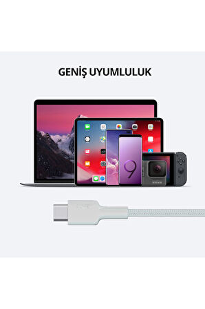 Cb-cd45-wh Pd Naylon Örgülü Type-c Type-c Şarj Kablosu 0.9m