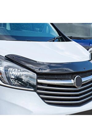 Opel Vivaro Ön Kaput Koruma Rüzgarlığı 3mm Akrilik (ABS) Parlak Siyah Deflektör 2014-2018