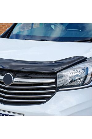 Opel Vivaro Ön Kaput Koruma Rüzgarlığı 3mm Akrilik (ABS) Parlak Siyah Deflektör 2014-2018