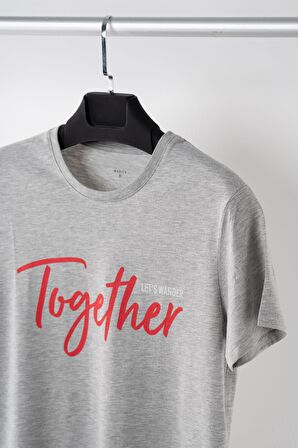 SLİMFİT BASİC BASKILI PENYE ERKEK T-SHİRT