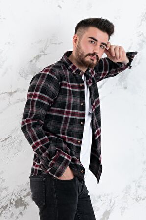 ADVANTE SLİMFİT ERKEK EKOSELİ ODUNCU GÖMLEK