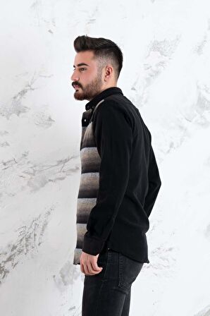 ADVANTE SLİMFİT PARÇA DESENLİ ERKEK ODUNCU GÖMLEK