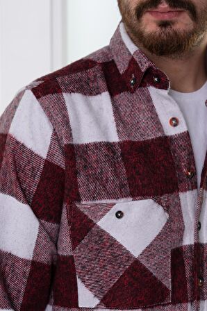 DORSS SLİMFİT ÇİFT CEPLİ EKOSELİ ERKEK ODUNCU GÖMLEK