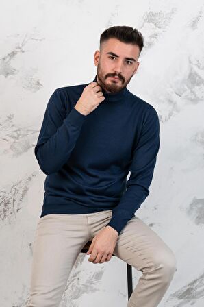 BOĞAZLI SLİMFİT ERKEK TRİKO KAZAK