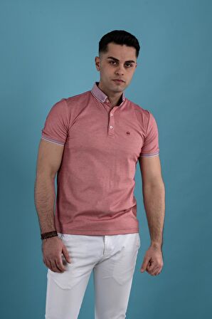 SLİMFİT POLO YAKA DÜĞMELİ MERSERİZE KUMAŞ ERKEK T-SHİRT