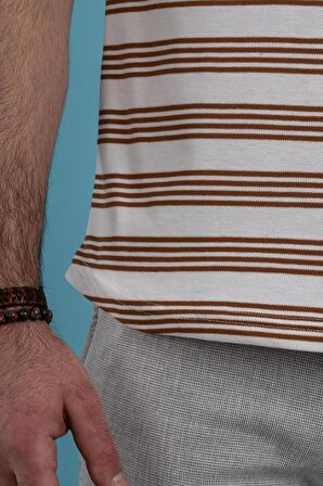 SLİMFİT ÇİZGİLİ ÖRME KUMAŞ ERKEK T-SHİRT